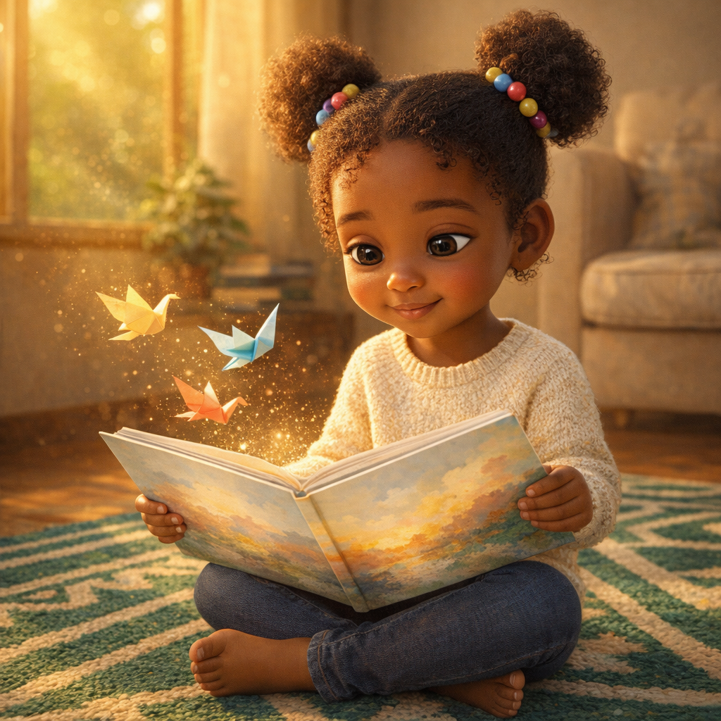 A child's personalized illustrated story